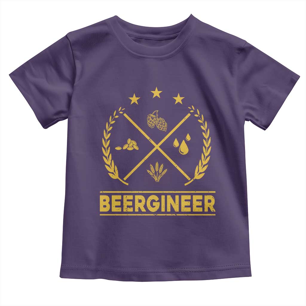Funny Beergineer Toddler T Shirt Homebrew Craft Beer Drinking Lover TS11 Purple Print Your Wear