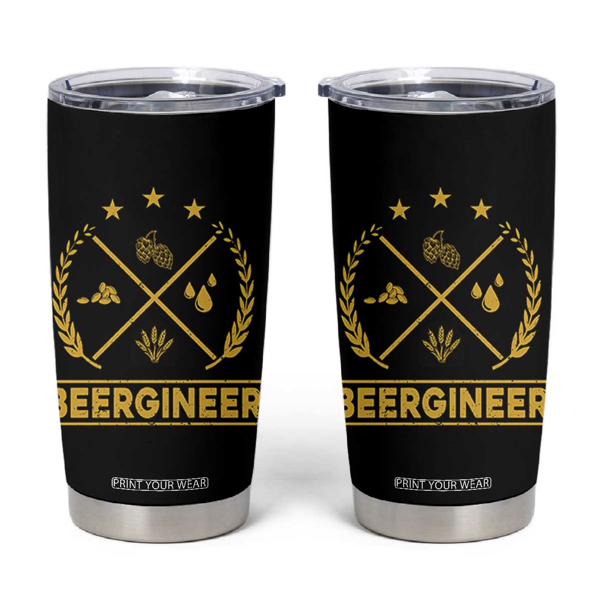 Funny Beergineer Tumbler Cup Homebrew Craft Beer Drinking Lover TS11 Black Print Your Wear
