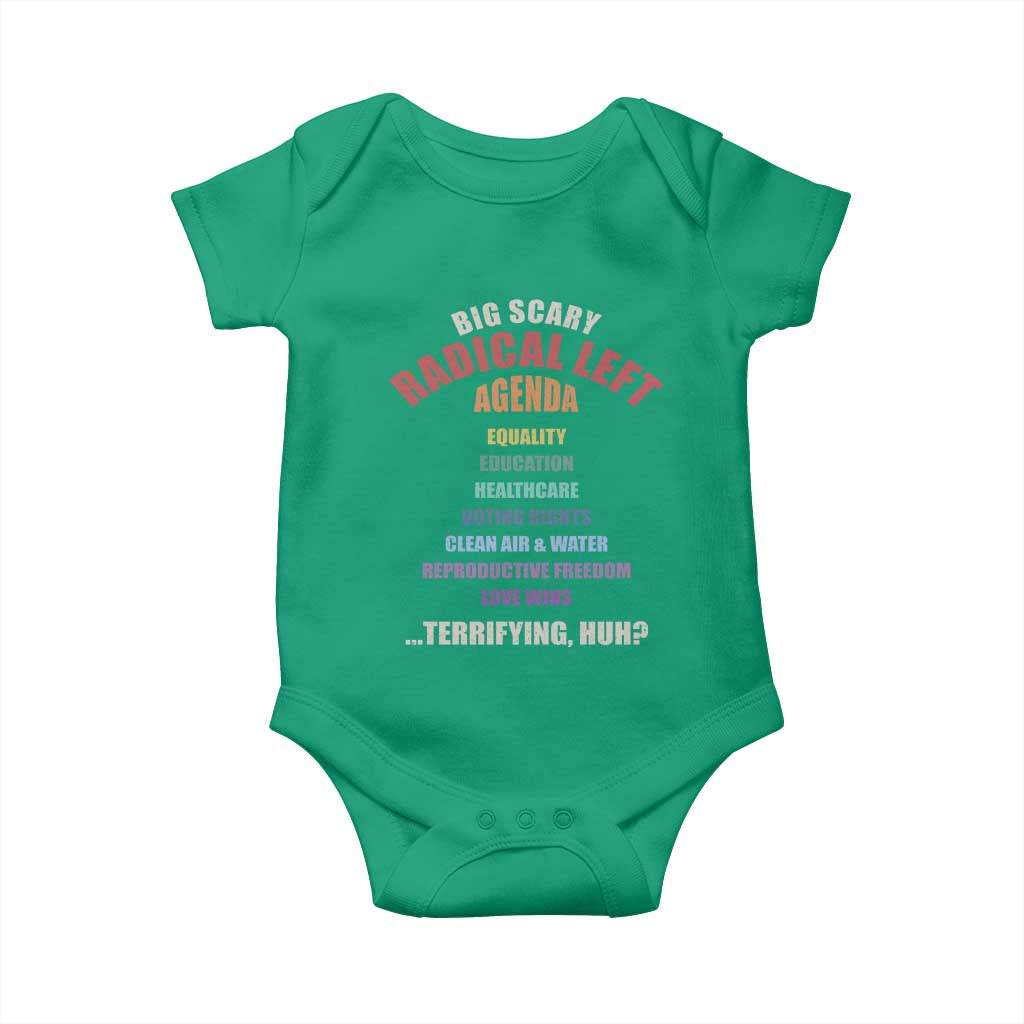 Big Scary Radical Left Agenda Baby Onesie Funny Social Justice Activist