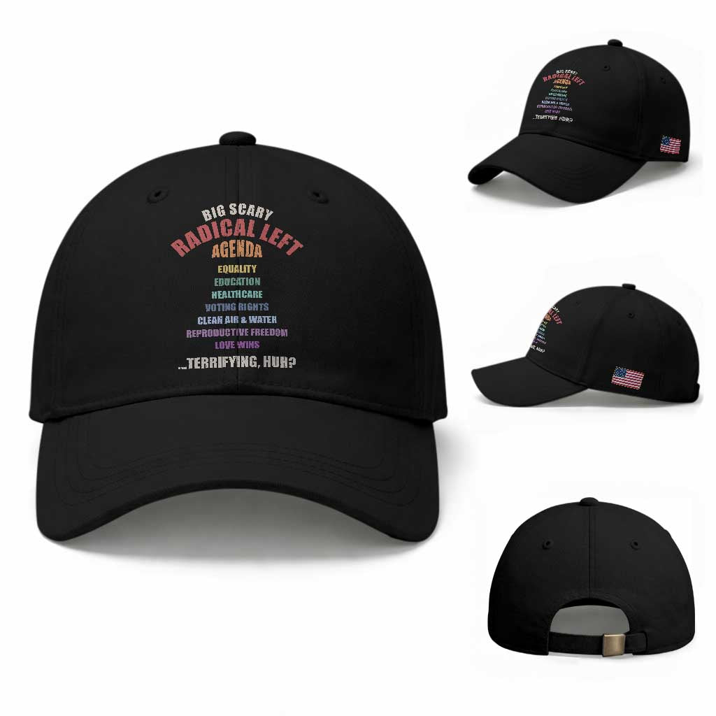 Big Scary Radical Left Agenda Baseball Cap Funny Social Justice Activist