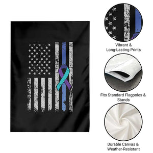 Police Suicide Prevention Awareness American Flag Ribbon Support Garden Flag