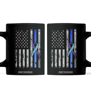 Police Suicide Prevention Awareness American Flag Ribbon Support Coffee Mug