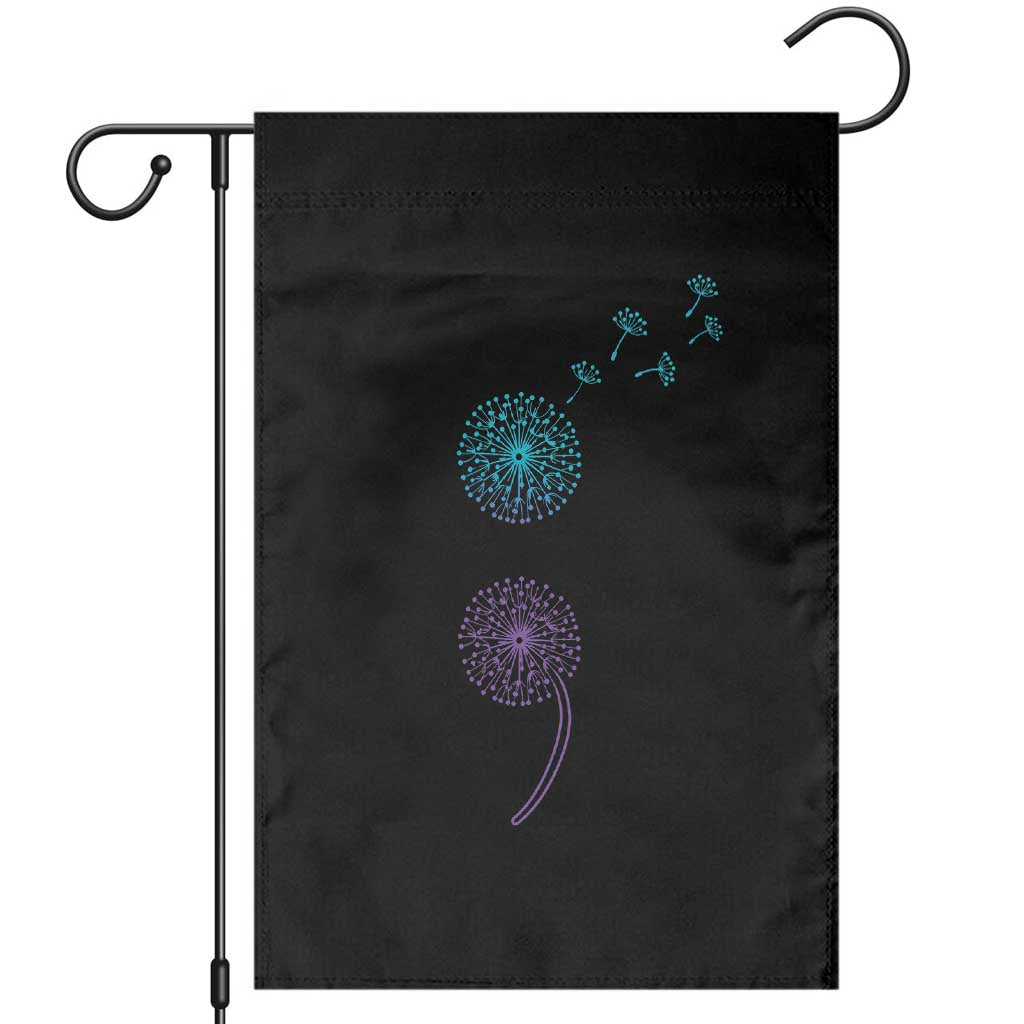 Semicolon Suicide Prevention Awareness Dandelion Graphic Garden Flag