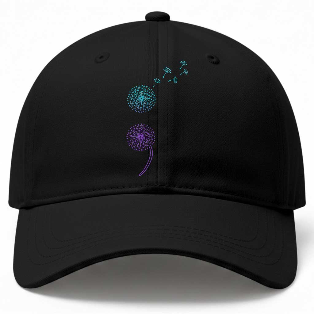 Semicolon Suicide Prevention Awareness Dandelion Graphic Baseball Cap