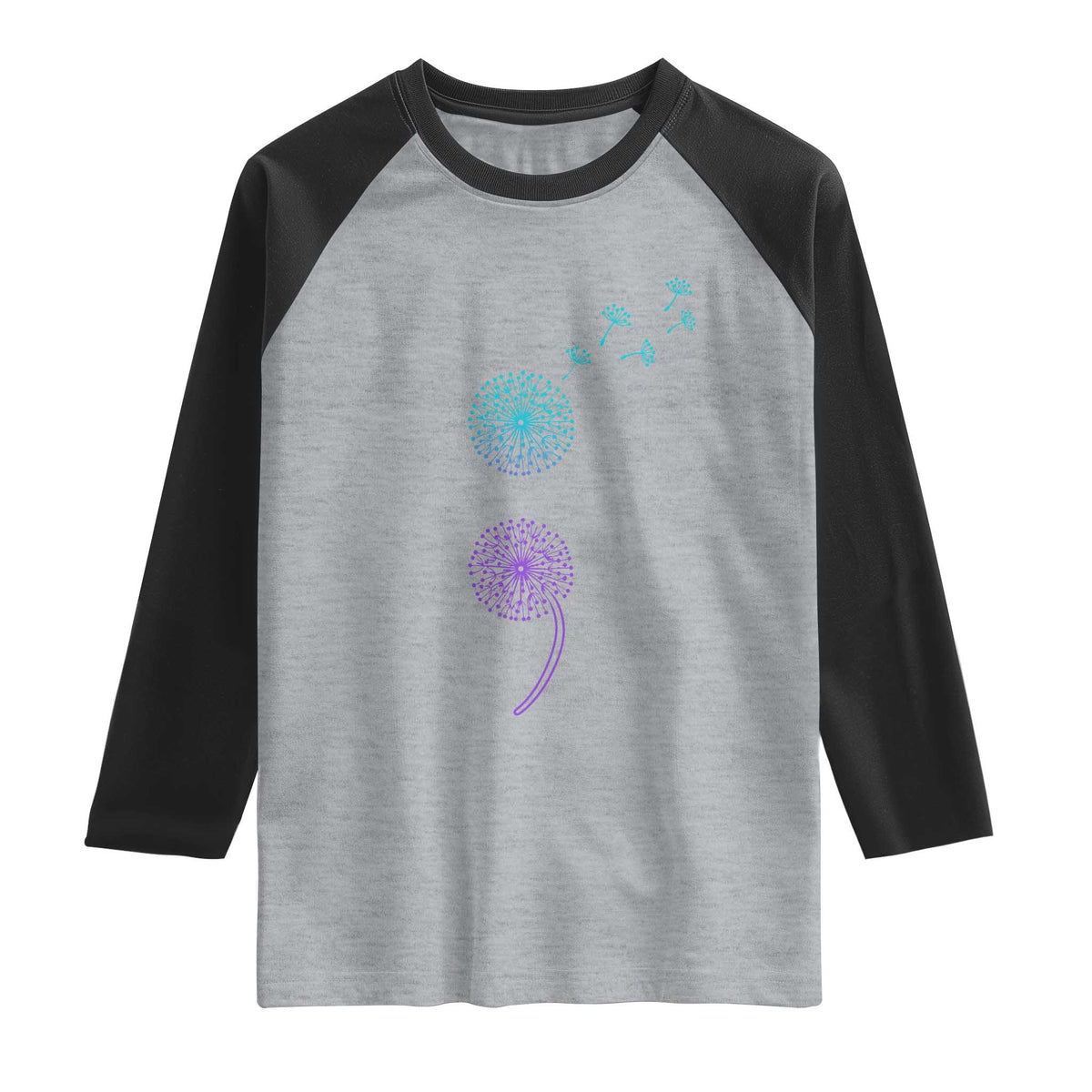 Semicolon Suicide Prevention Awareness Dandelion Graphic Raglan Shirt