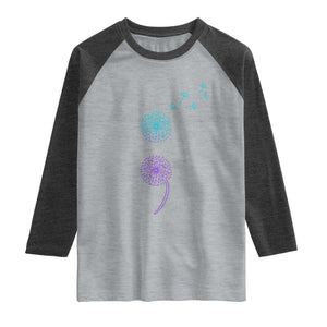 Semicolon Suicide Prevention Awareness Dandelion Graphic Raglan Shirt