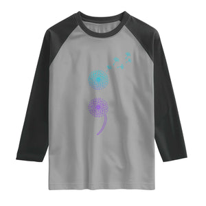 Semicolon Suicide Prevention Awareness Dandelion Graphic Raglan Shirt