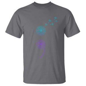Semicolon Suicide Prevention Awareness Dandelion Graphic T Shirt