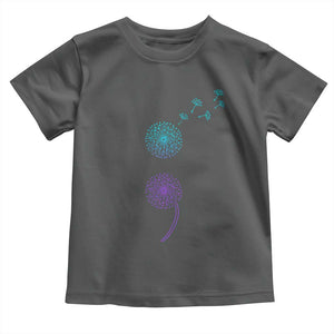 Semicolon Suicide Prevention Awareness Dandelion Graphic Toddler T Shirt
