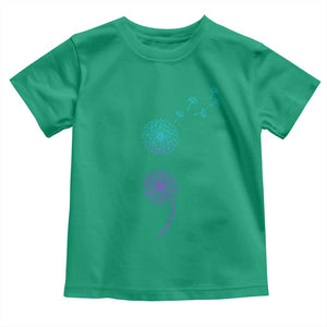 Semicolon Suicide Prevention Awareness Dandelion Graphic Toddler T Shirt