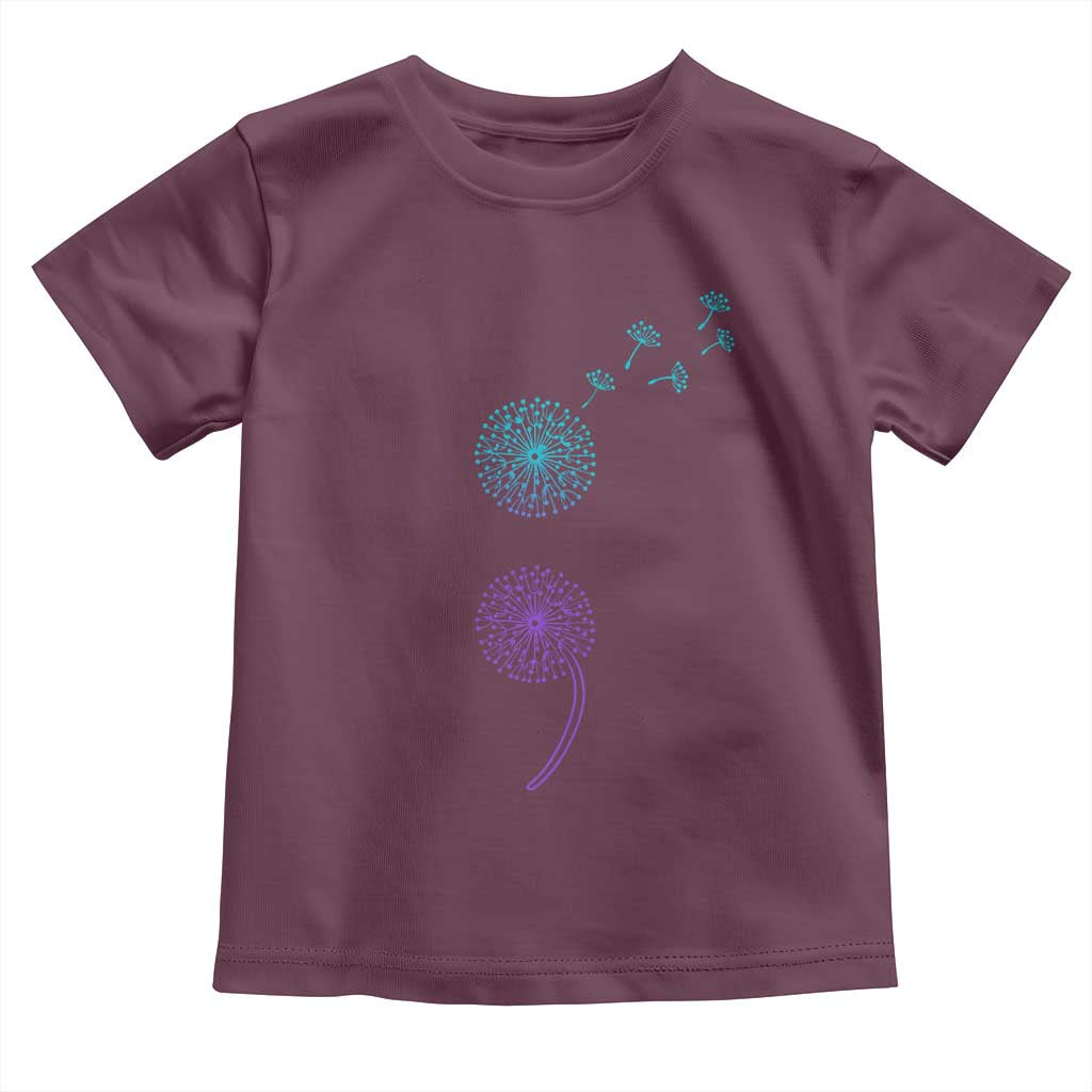 Semicolon Suicide Prevention Awareness Dandelion Graphic Toddler T Shirt