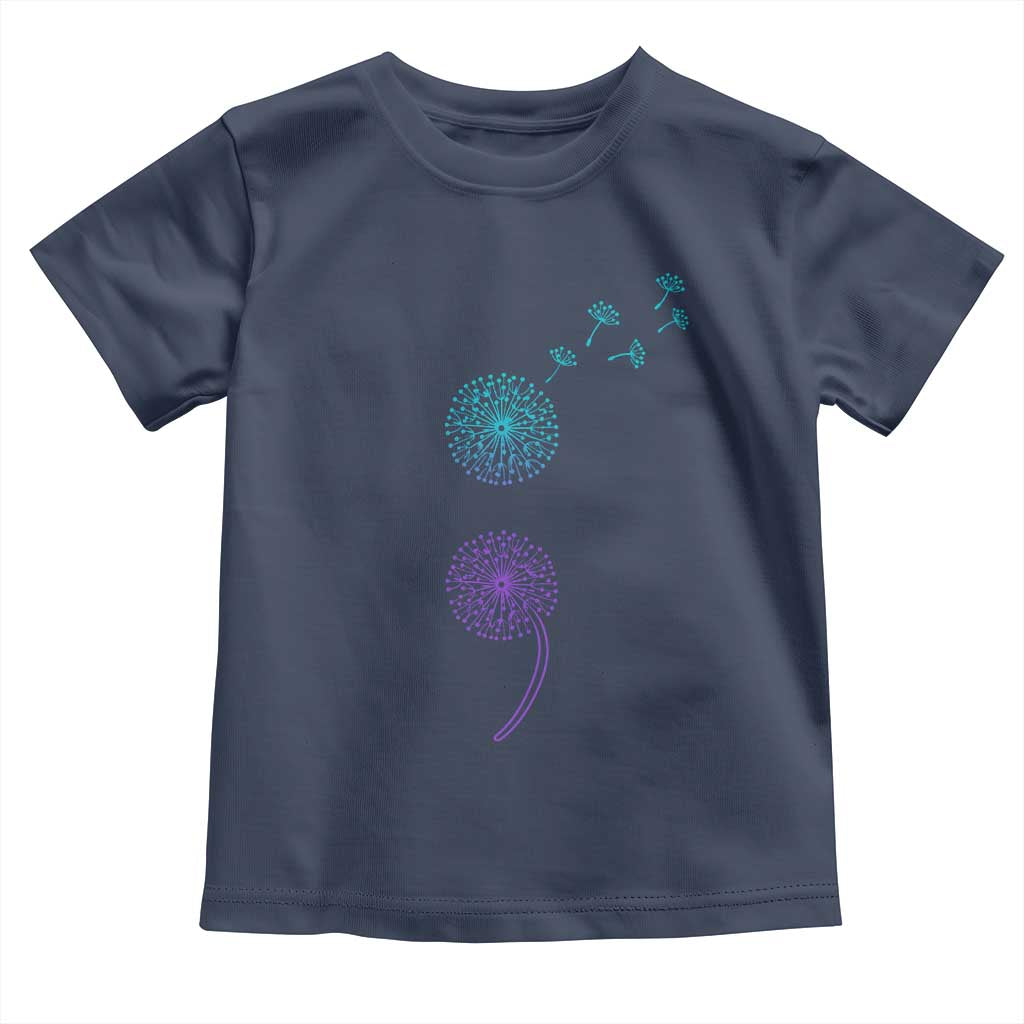 Semicolon Suicide Prevention Awareness Dandelion Graphic Toddler T Shirt