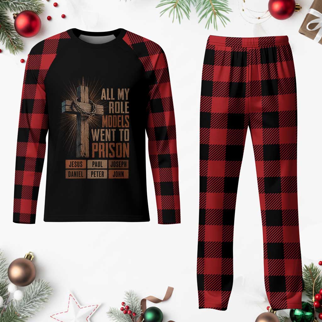 All My Role Model Went To Prison Funny Christian Plaid Pajama Set Jesus Paul Joseph Daniel Peter John Bible Gospel TS11 Buffalo Plaid Print Your Wear