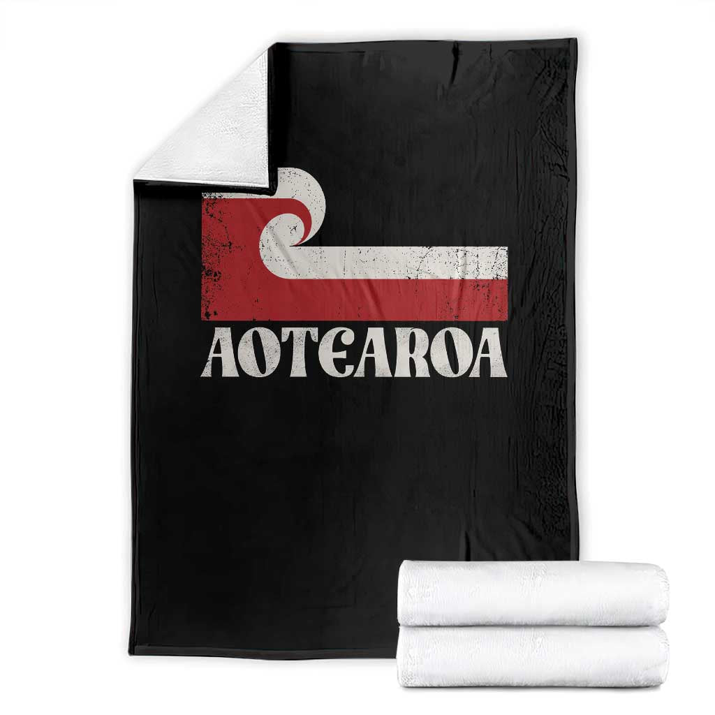 Aotearoa New Zealand Vintage Maori Flag Tino Rangatiratanga Throw Blanket TS11 Black Print Your Wear