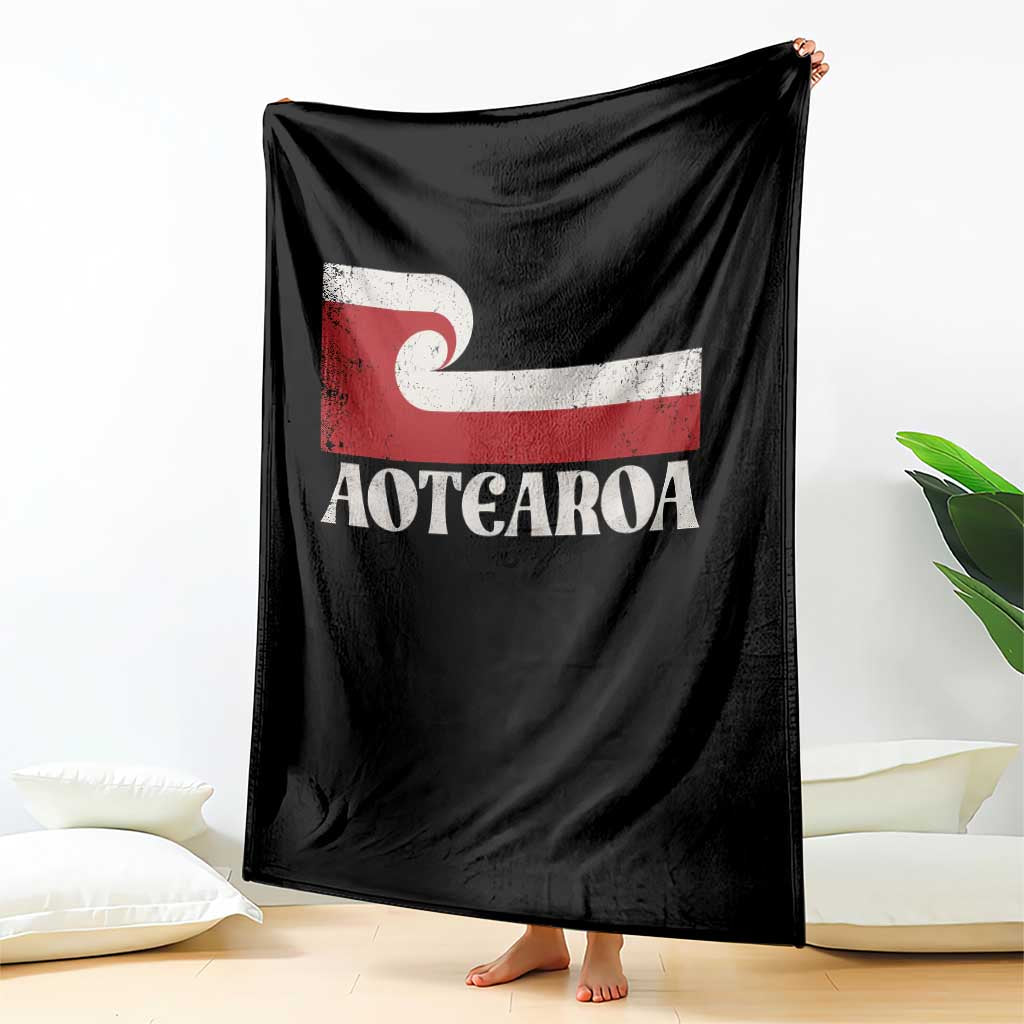 Aotearoa New Zealand Vintage Maori Flag Tino Rangatiratanga Throw Blanket