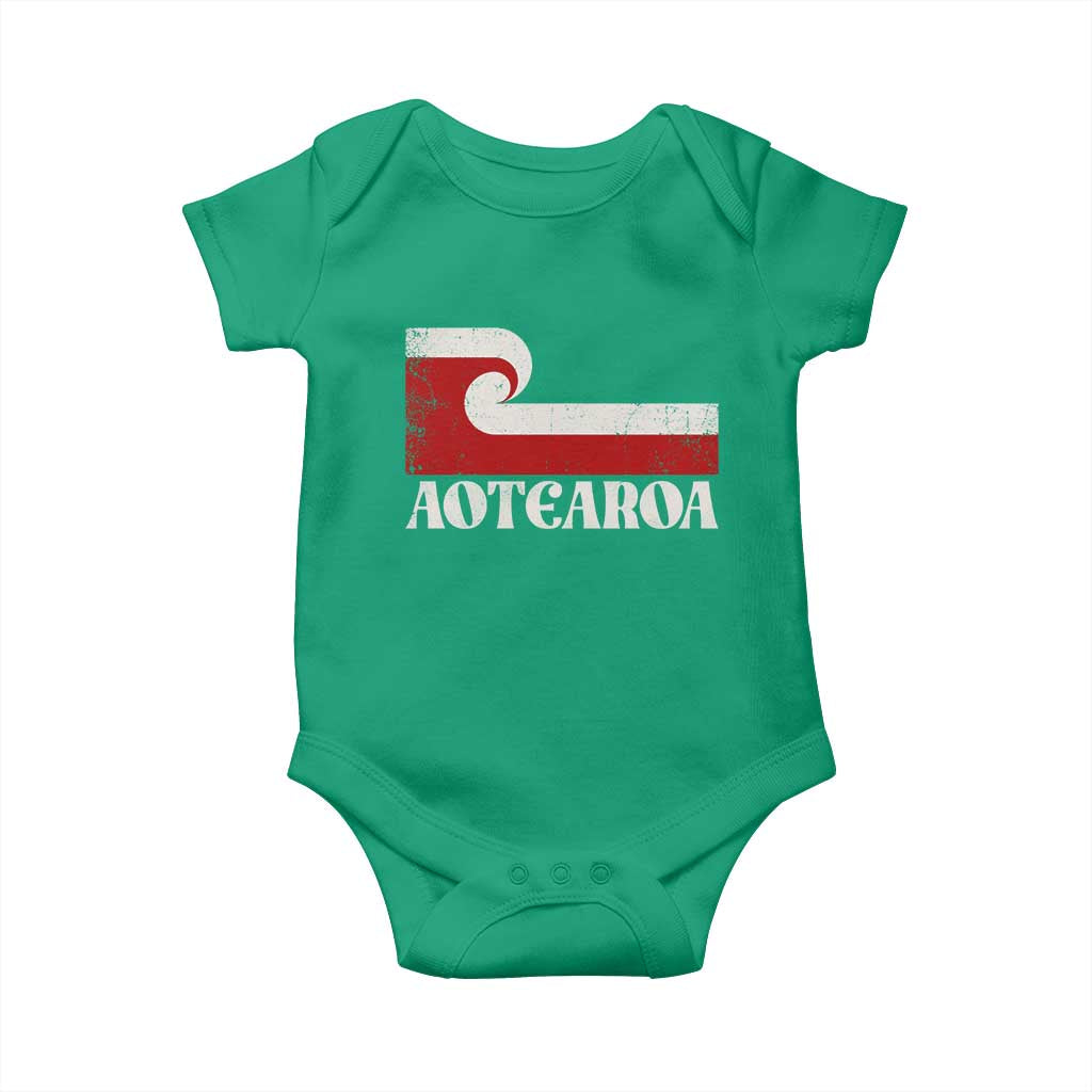 Aotearoa New Zealand Vintage Maori Flag Tino Rangatiratanga Baby Onesie
