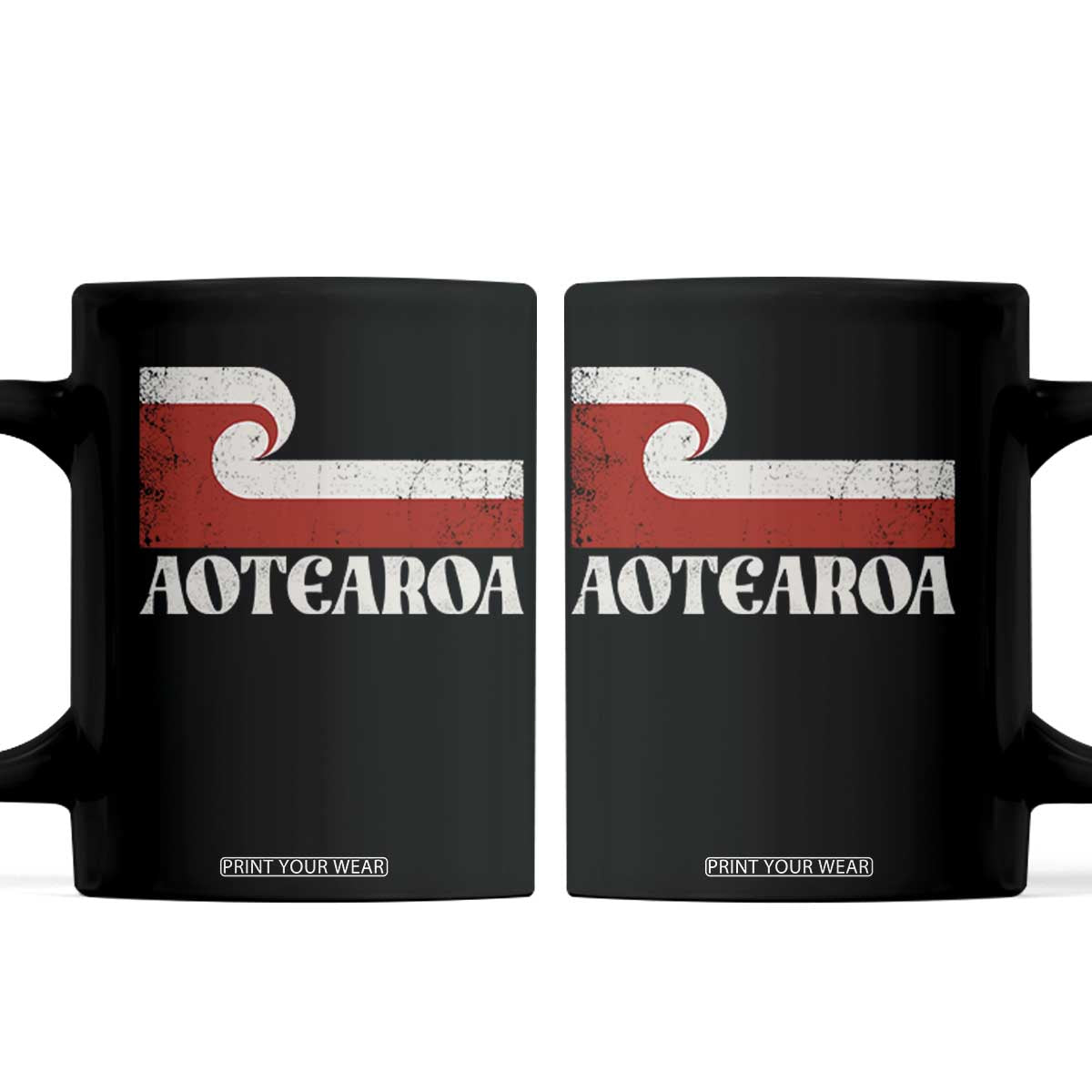 Aotearoa New Zealand Vintage Maori Flag Tino Rangatiratanga Coffee Mug TS11 Black Print Your Wear