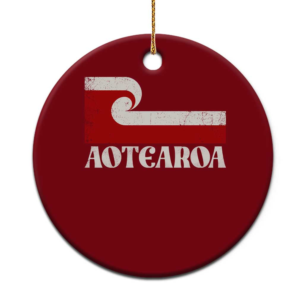 Aotearoa New Zealand Vintage Maori Flag Tino Rangatiratanga Ceramic Ornament