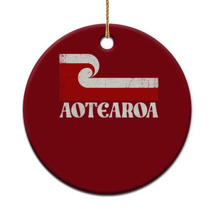 Aotearoa New Zealand Vintage Maori Flag Tino Rangatiratanga Ceramic Ornament