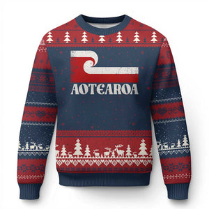 Aotearoa New Zealand Vintage Maori Flag Tino Rangatiratanga Ugly Christmas Sweater