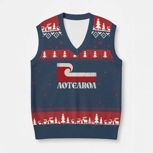 Aotearoa New Zealand Vintage Maori Flag Tino Rangatiratanga V-Neck Knit Sweater Vest