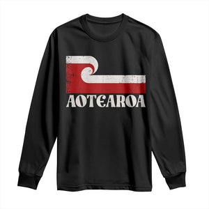 Aotearoa New Zealand Vintage Maori Flag Tino Rangatiratanga Long Sleeve Shirt