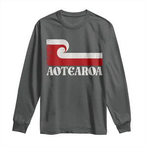 Aotearoa New Zealand Vintage Maori Flag Tino Rangatiratanga Long Sleeve Shirt