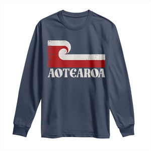 Aotearoa New Zealand Vintage Maori Flag Tino Rangatiratanga Long Sleeve Shirt