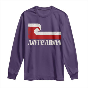 Aotearoa New Zealand Vintage Maori Flag Tino Rangatiratanga Long Sleeve Shirt