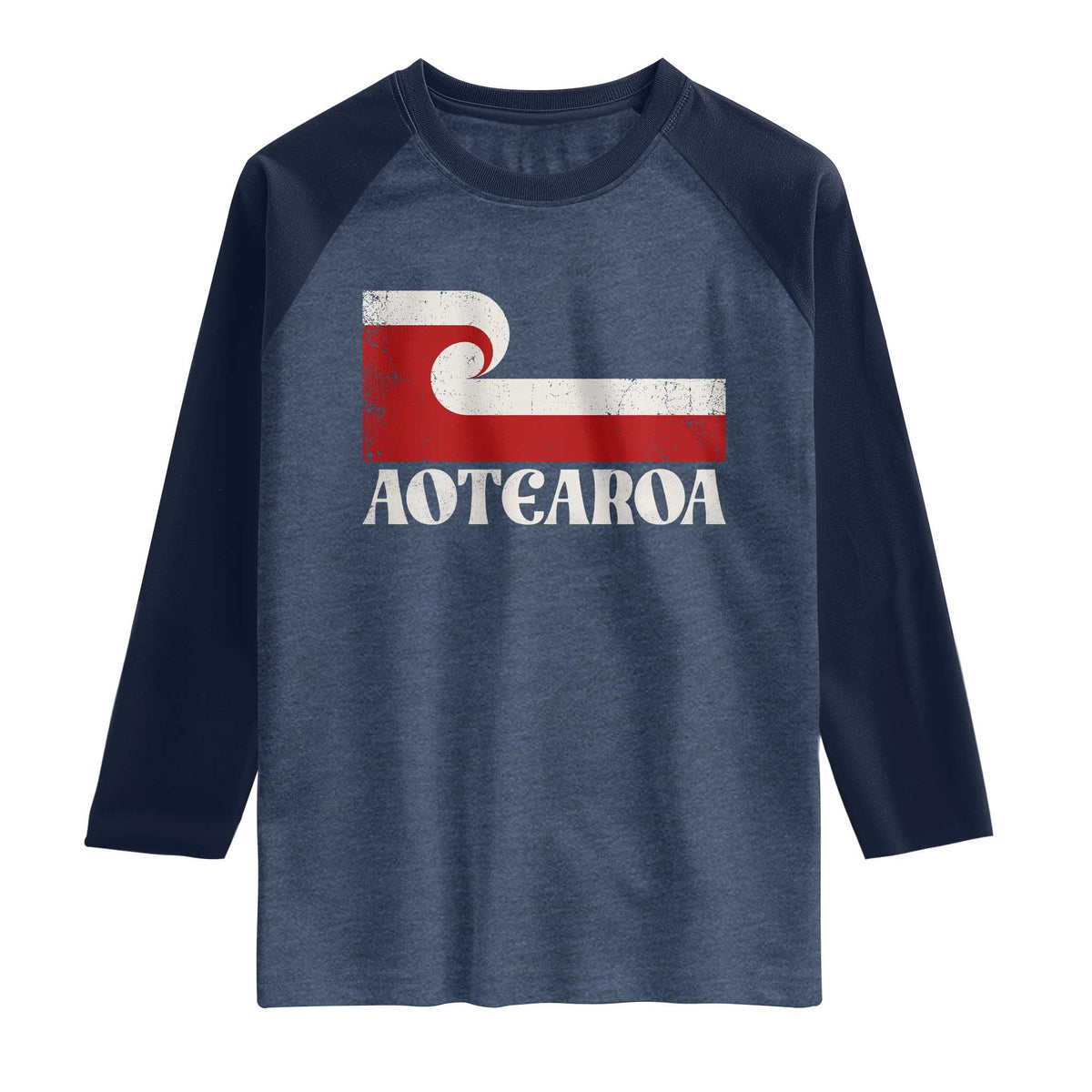 Aotearoa New Zealand Vintage Maori Flag Tino Rangatiratanga Raglan Shirt