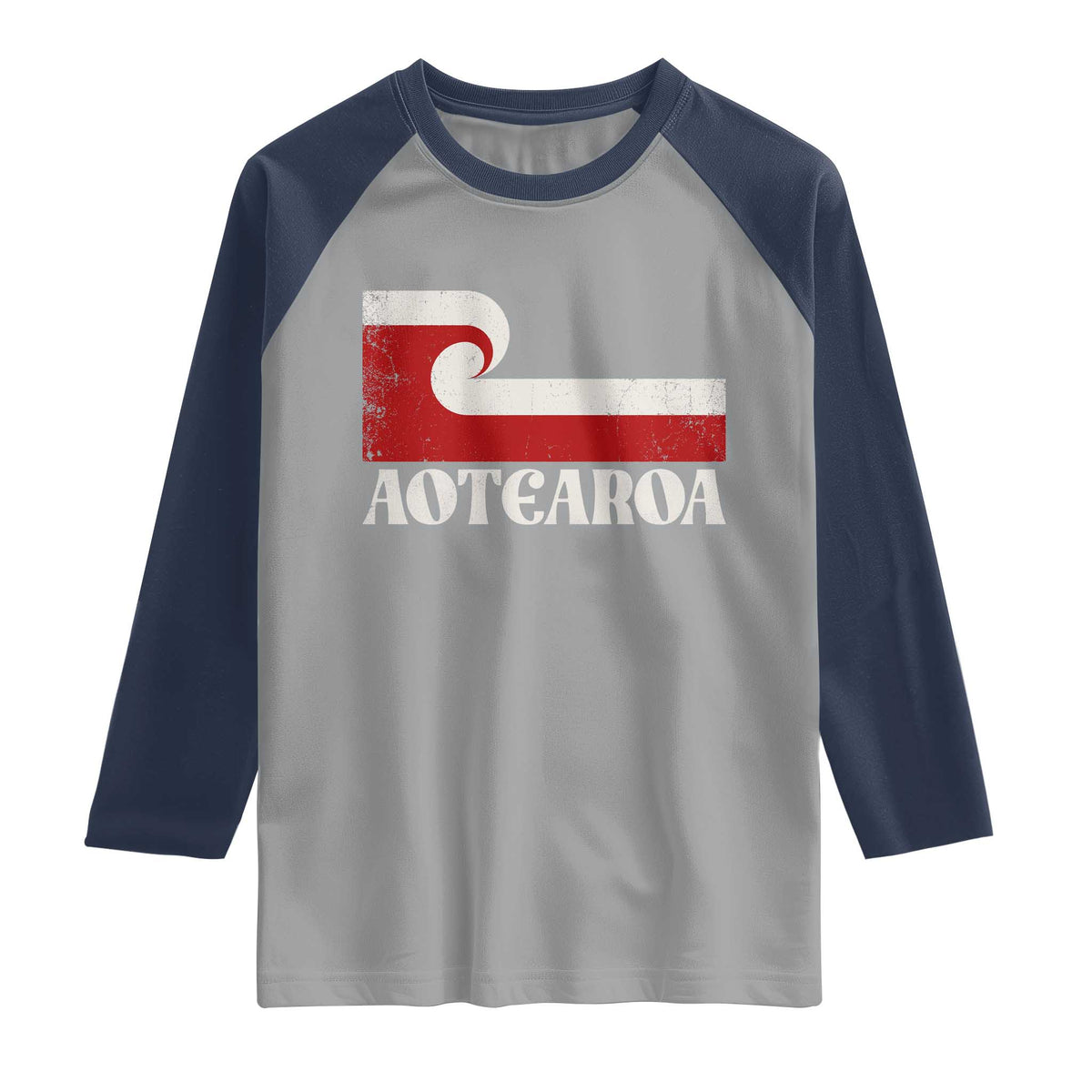 Aotearoa New Zealand Vintage Maori Flag Tino Rangatiratanga Raglan Shirt