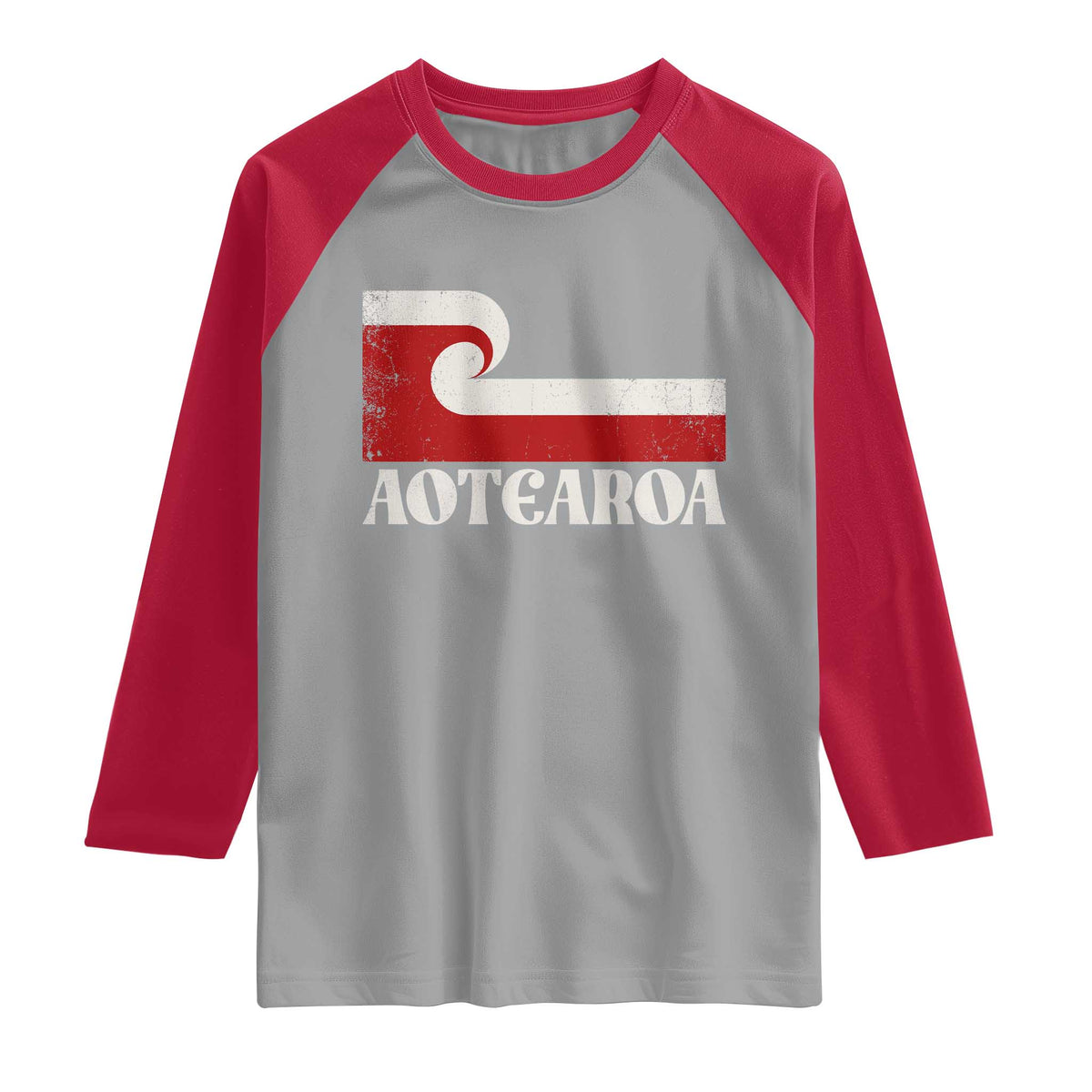 Aotearoa New Zealand Vintage Maori Flag Tino Rangatiratanga Raglan Shirt