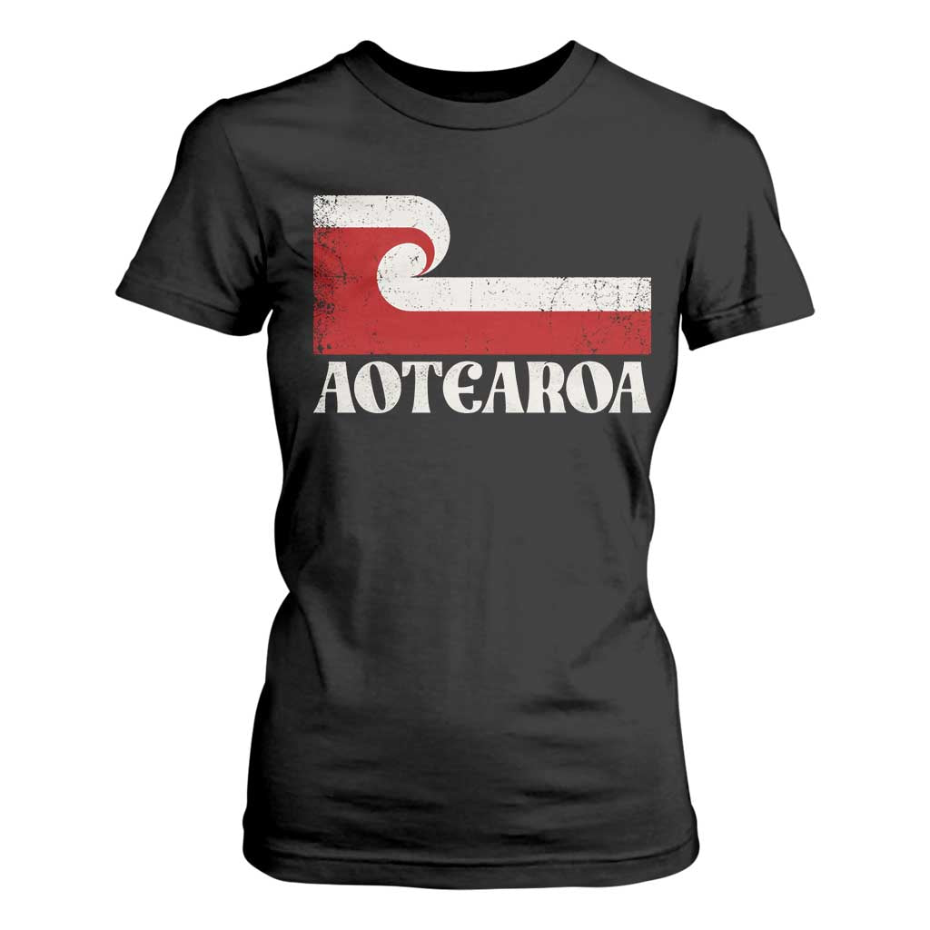 Aotearoa New Zealand Vintage Maori Flag Tino Rangatiratanga T Shirt For Women