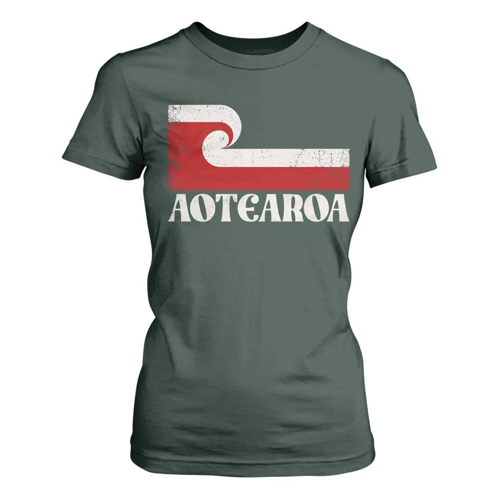 Aotearoa New Zealand Vintage Maori Flag Tino Rangatiratanga T Shirt For Women