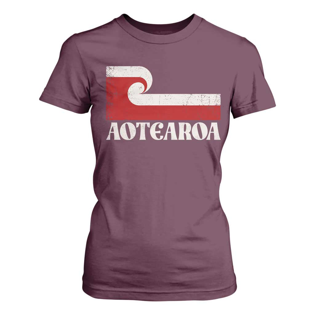 Aotearoa New Zealand Vintage Maori Flag Tino Rangatiratanga T Shirt For Women