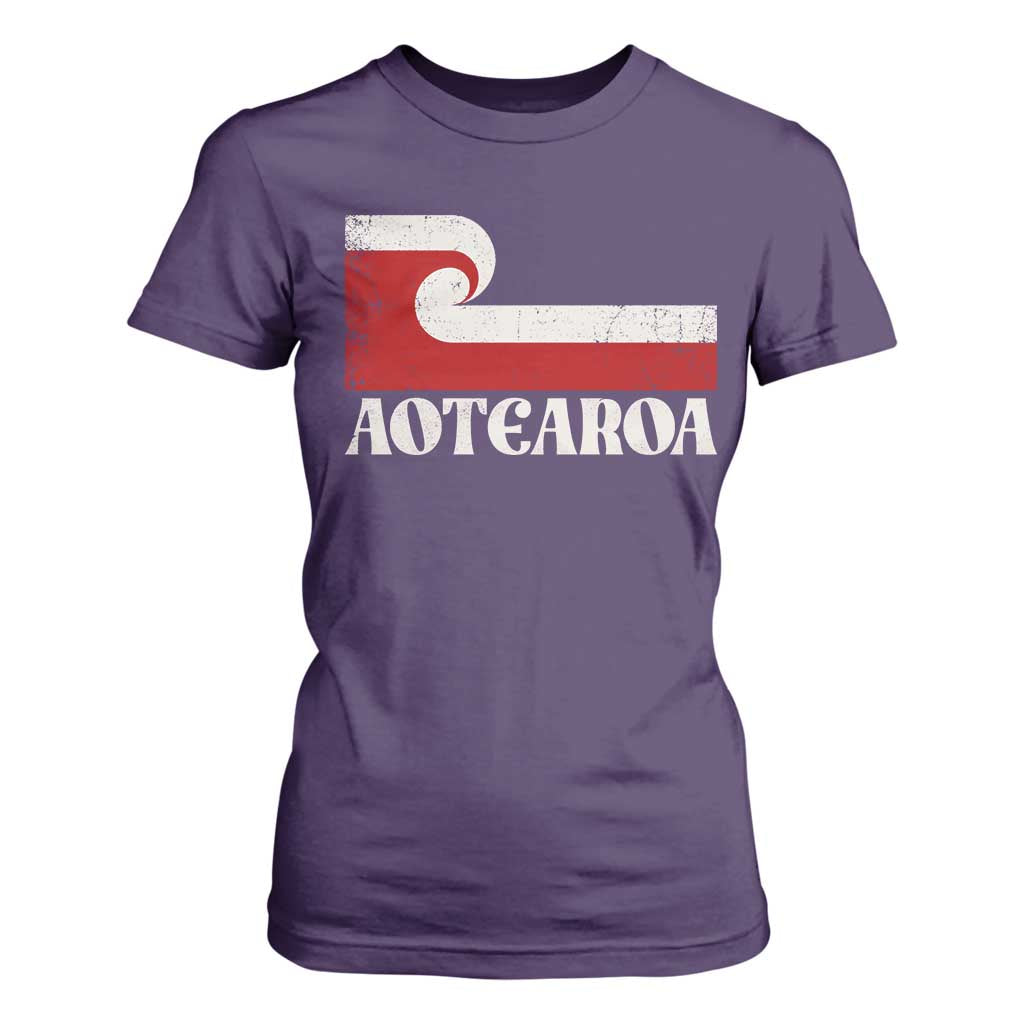 Aotearoa New Zealand Vintage Maori Flag Tino Rangatiratanga T Shirt For Women