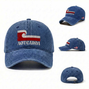 Aotearoa New Zealand Vintage Maori Flag Tino Rangatiratanga Washed Cotton Baseball Cap