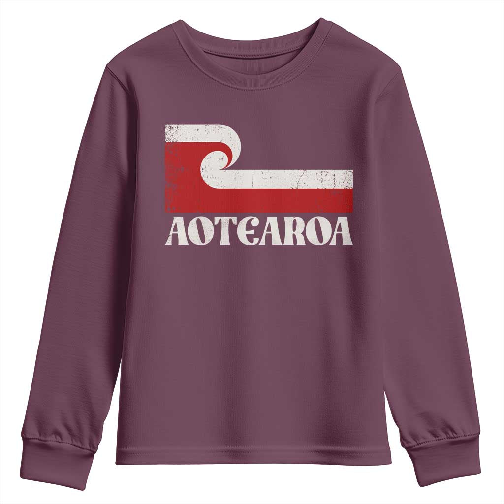 Aotearoa New Zealand Vintage Maori Flag Tino Rangatiratanga Youth Sweatshirt