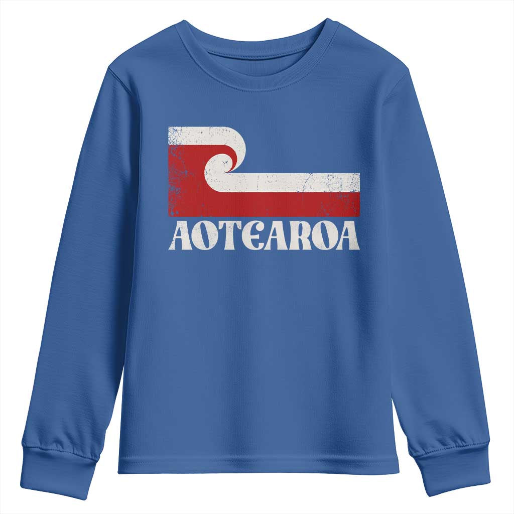 Aotearoa New Zealand Vintage Maori Flag Tino Rangatiratanga Youth Sweatshirt
