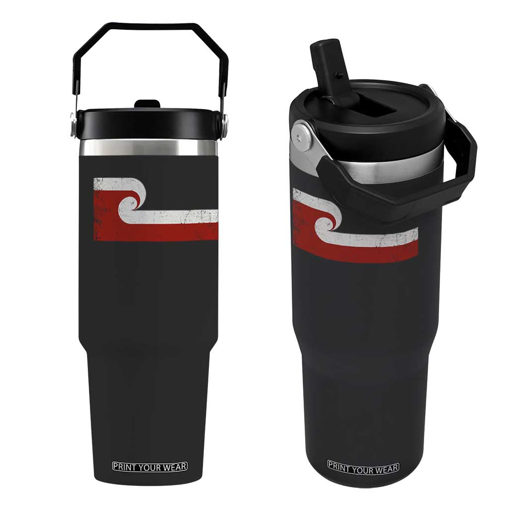 Maori Flag Tino Rangatiratanga Flip Straw Tumbler Polynesian Heritage New Zealand Pride TS11 One Size: 30 oz Black Print Your Wear