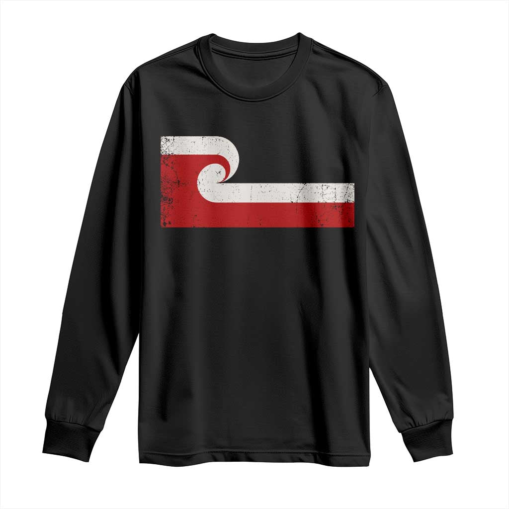 Maori Flag Tino Rangatiratanga Long Sleeve Shirt Polynesian Heritage New Zealand Pride TS11 Black Print Your Wear