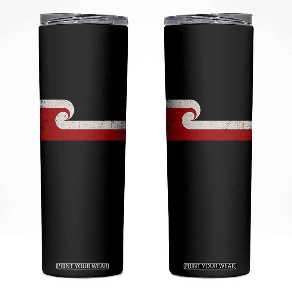 Maori Flag Tino Rangatiratanga Skinny Tumbler Polynesian Heritage New Zealand Pride TS11 Black Print Your Wear