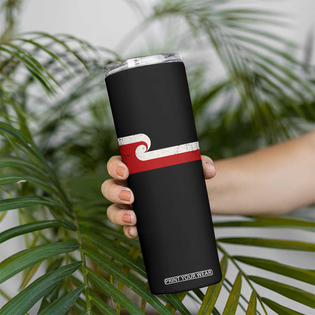 Maori Flag Tino Rangatiratanga Skinny Tumbler Polynesian Heritage New Zealand Pride TS11 Print Your Wear