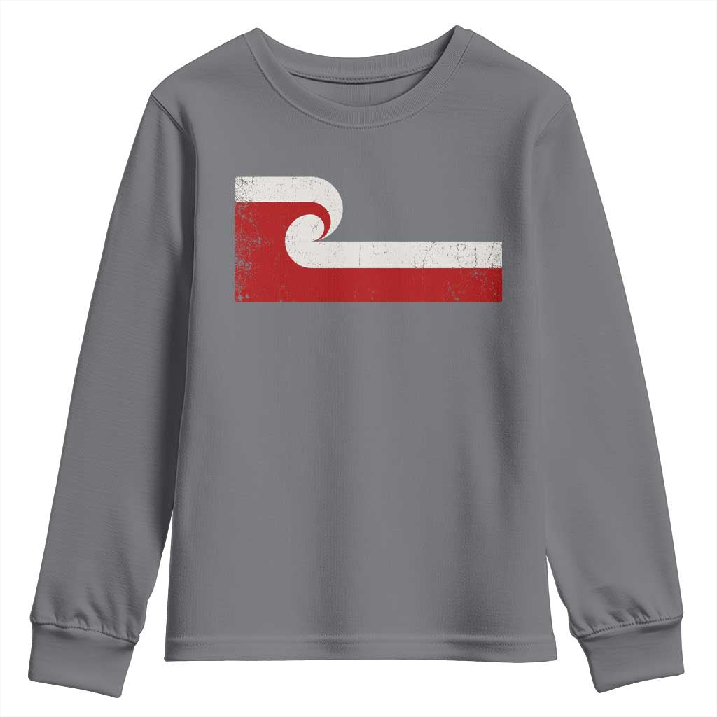 Maori Flag Tino Rangatiratanga Youth Sweatshirt Polynesian Heritage New Zealand Pride