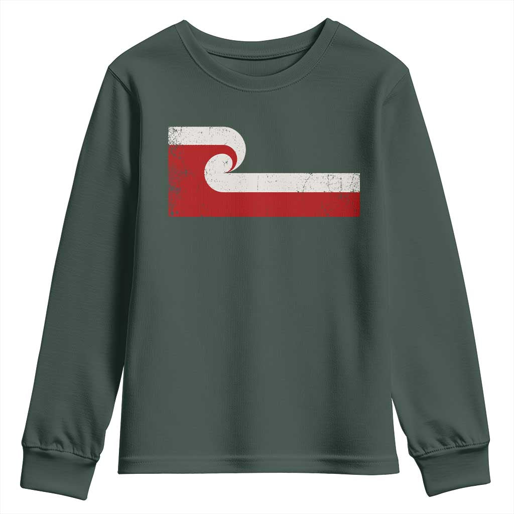 Maori Flag Tino Rangatiratanga Youth Sweatshirt Polynesian Heritage New Zealand Pride