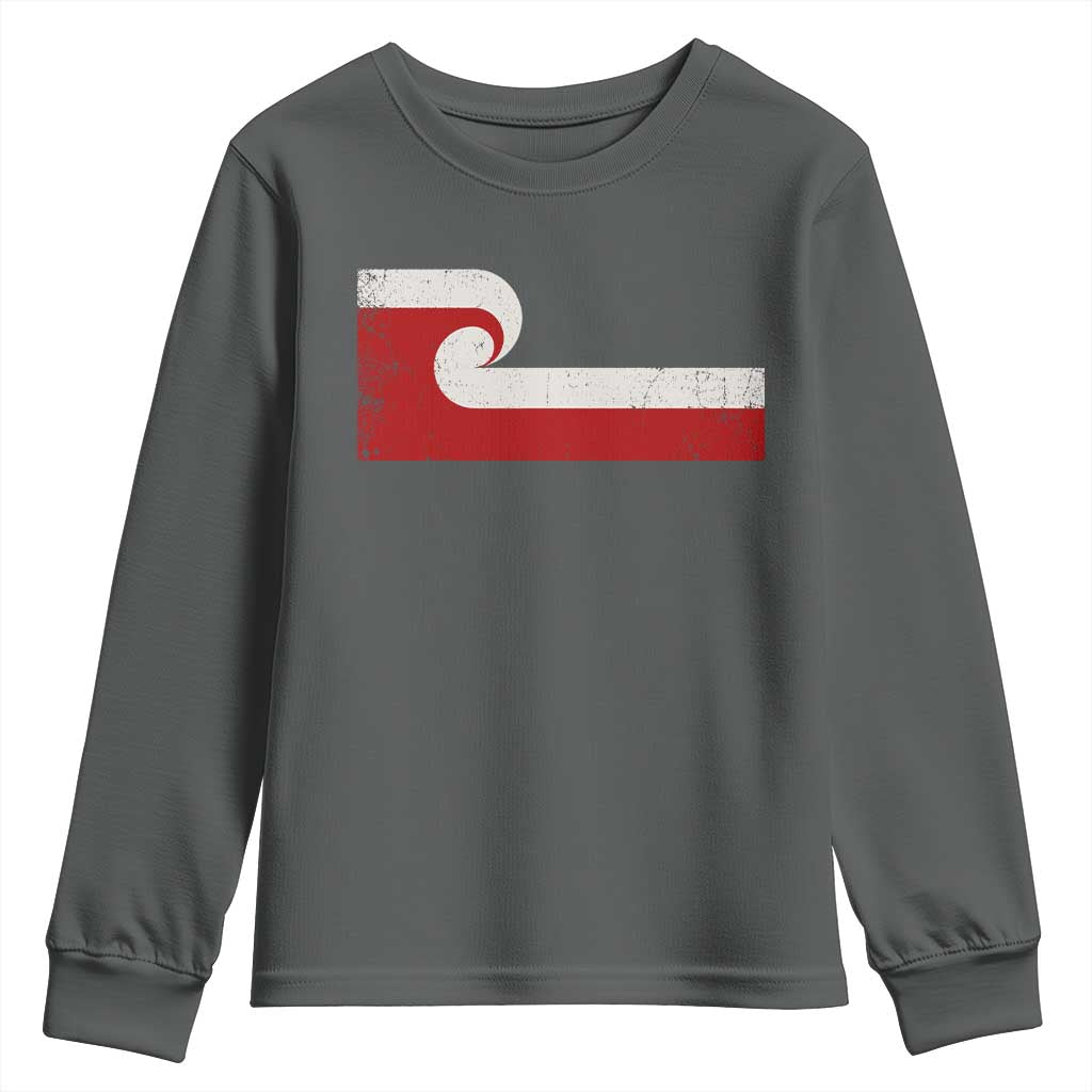 Maori Flag Tino Rangatiratanga Youth Sweatshirt Polynesian Heritage New Zealand Pride