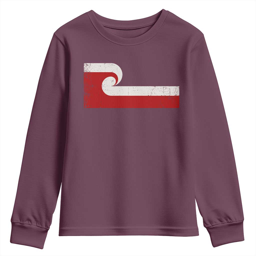 Maori Flag Tino Rangatiratanga Youth Sweatshirt Polynesian Heritage New Zealand Pride