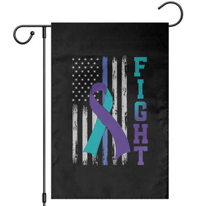 Fight Police Suicide Prevention Awareness American Flag Ribbon Support Garden Flag