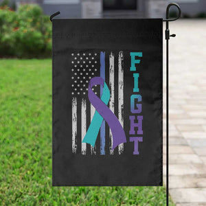 Fight Police Suicide Prevention Awareness American Flag Ribbon Support Garden Flag