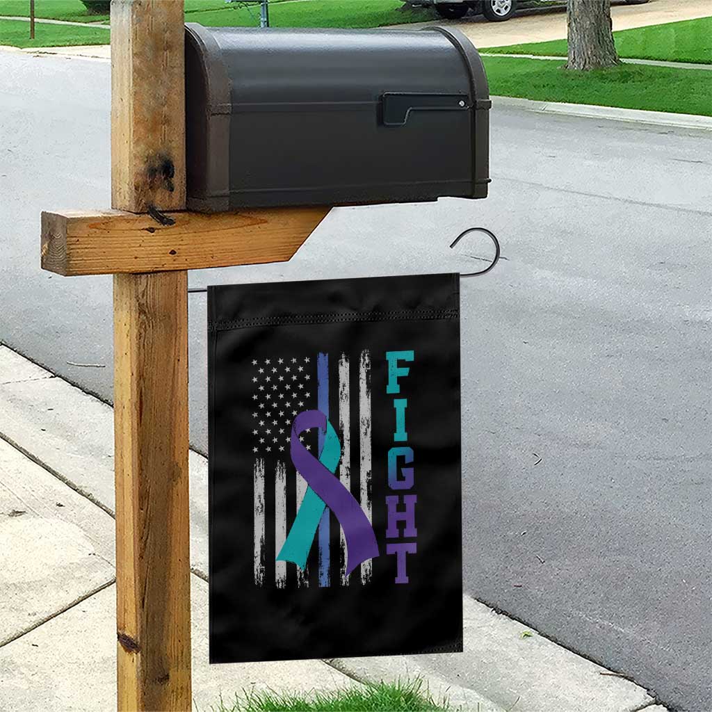 Fight Police Suicide Prevention Awareness American Flag Ribbon Support Garden Flag